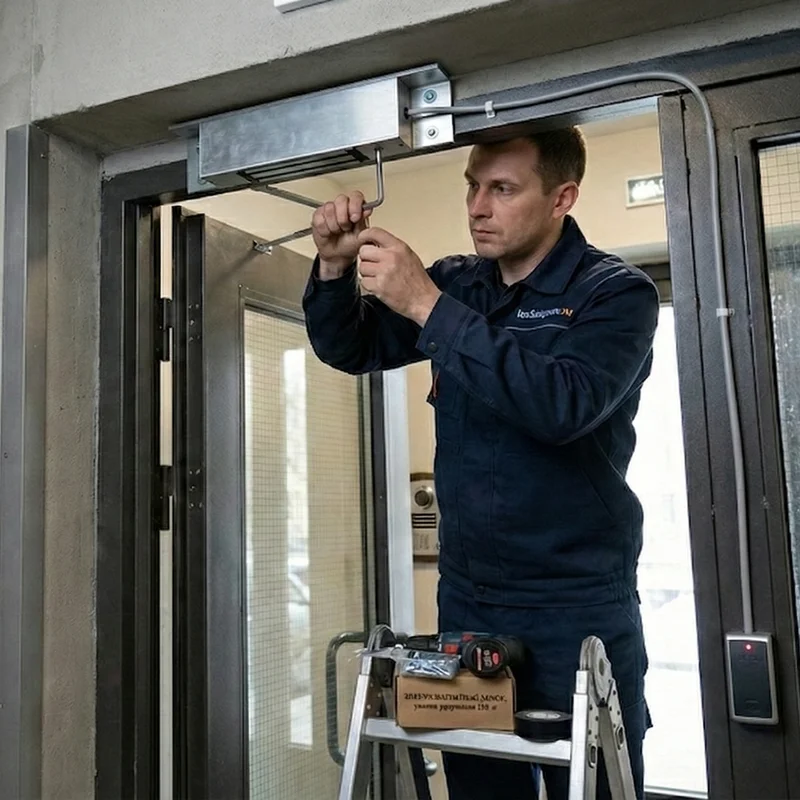 Установка магнитных замков