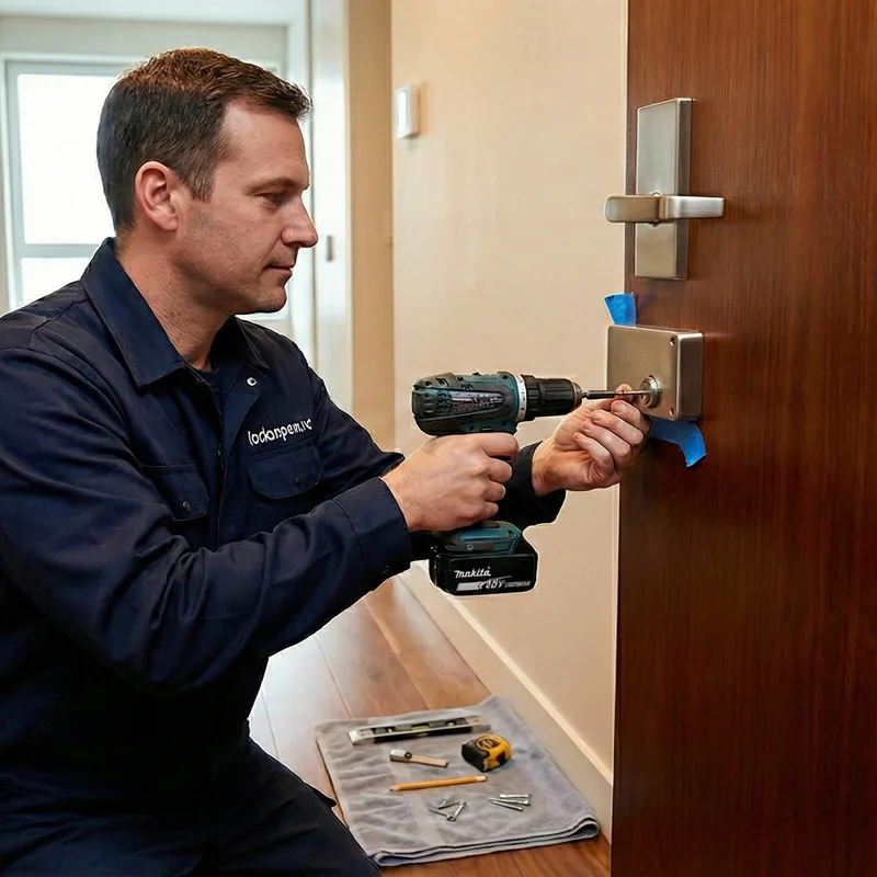 Установка накладного замка